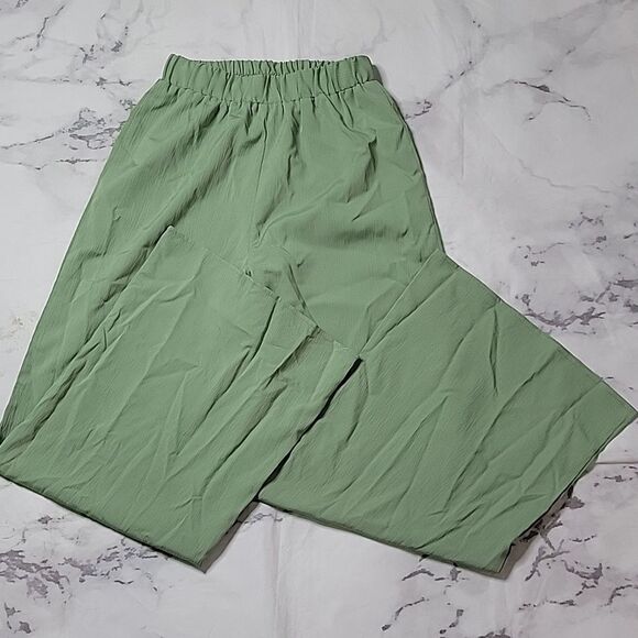 Cider Green Wide Leg Pants - Picture 1 of 3